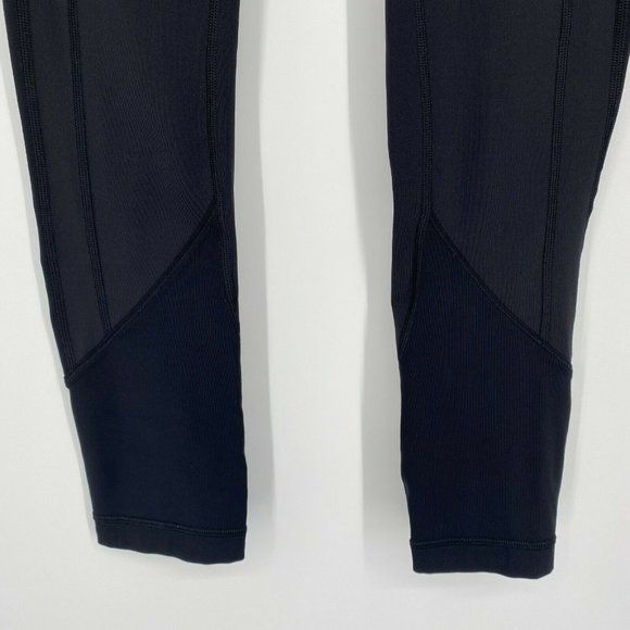 Lululemon All The Right Places Yoga Leggings Size 4 Mid Rise Stretch Crop Black - Picture 3 of 10
